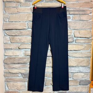 Soft Surroundings Women's M Navy Blue Stretch Pull-On Pants Pockets